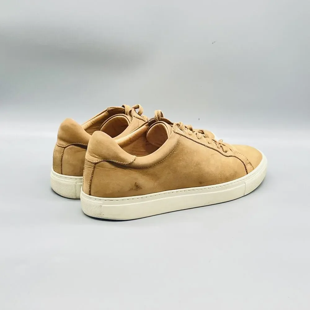 Suitsupply Shoes Mens 10 Brown Leather Low Top Casual Sneakers Comfort Walking